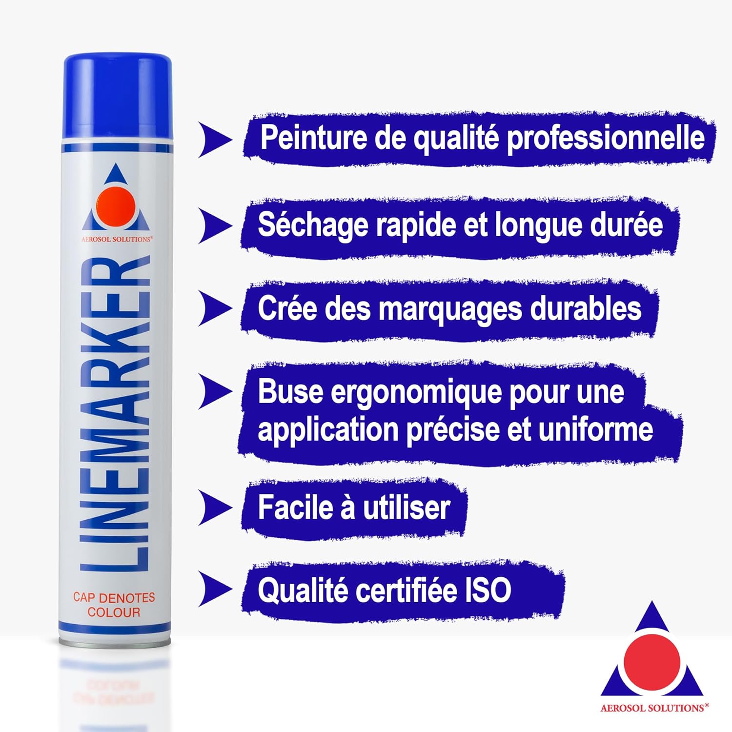 Detalle de Aerosol Solutions Linemarker Bleu – Marquage au Sol 750 ml (lot de 6)
