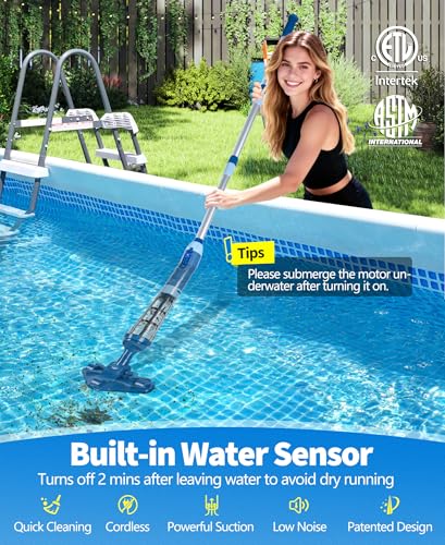 Detalle de PoolLeader Aspirador Piscina a Batería: limpieza potente, sin cables y lista para horas de diversión