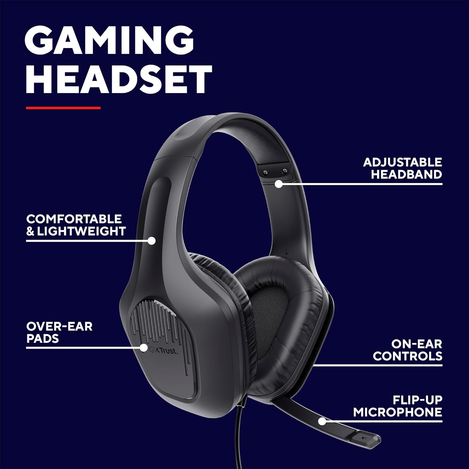 Detalle 2 de Trust GXT 418 Rayne 50mm lightweight headset