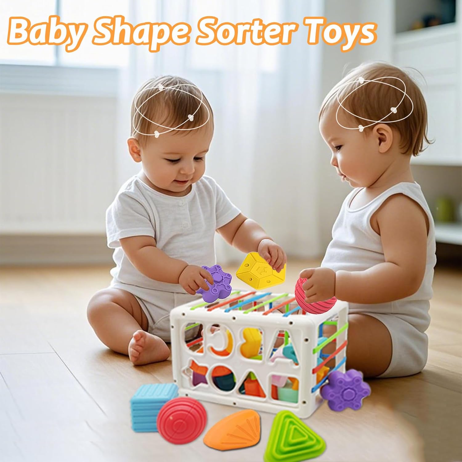 Detalle 2 de DQMOON Montessori shape sorter cube toy for 1–2 year olds