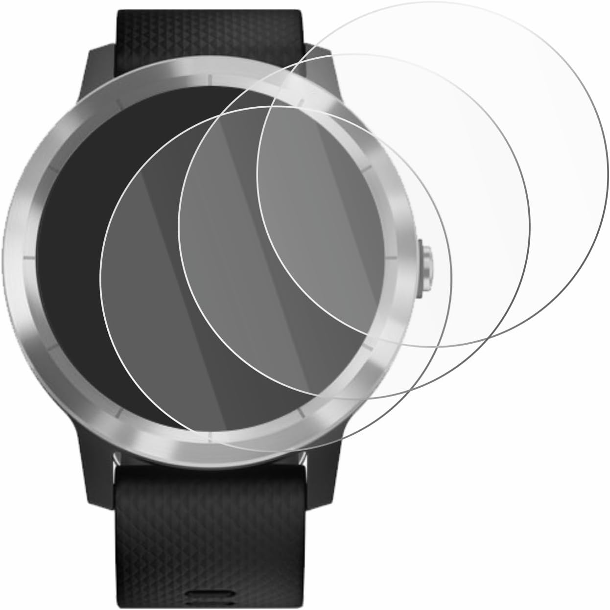 Detalle 2 de BROTECT AirGlass Hybrid-Glass Screen Protector for Garmin Vivoactive 3 / Forerunner 45 / Approach S40 (6 Pack)