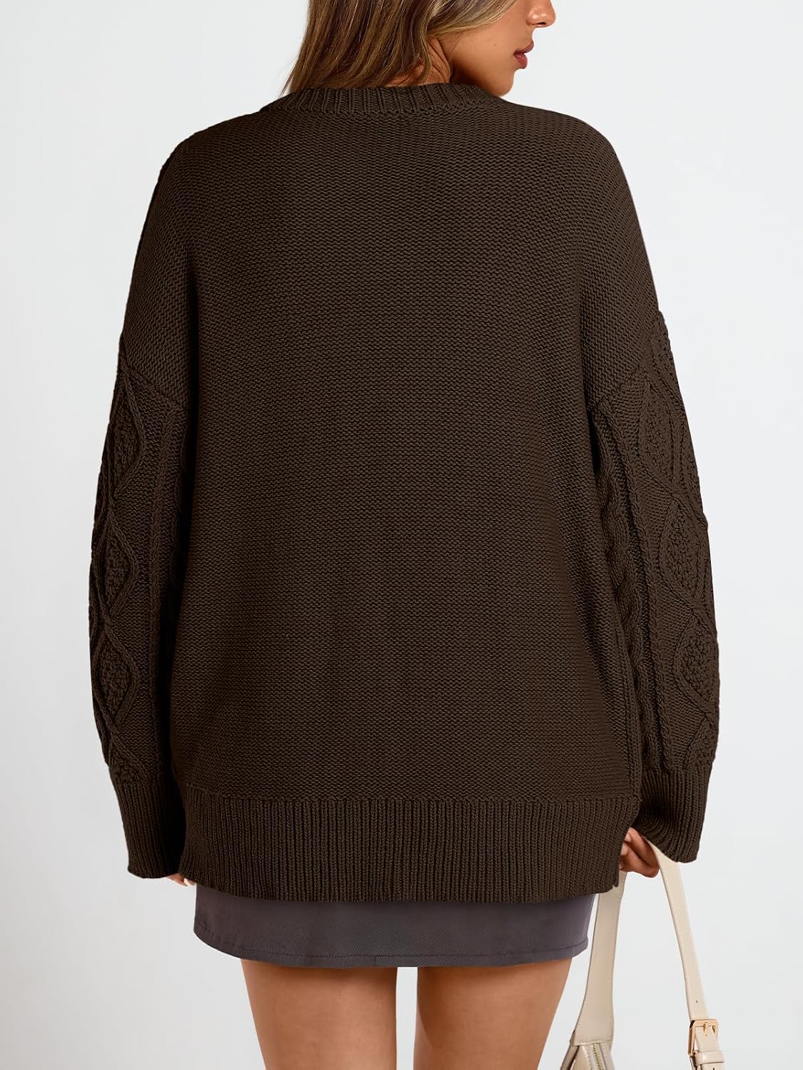 Thumbnail 3 de Trendy Queen TRDOSSE1008 Oversized Cable-Knit Sweater, Cotton-Acrylic Blend