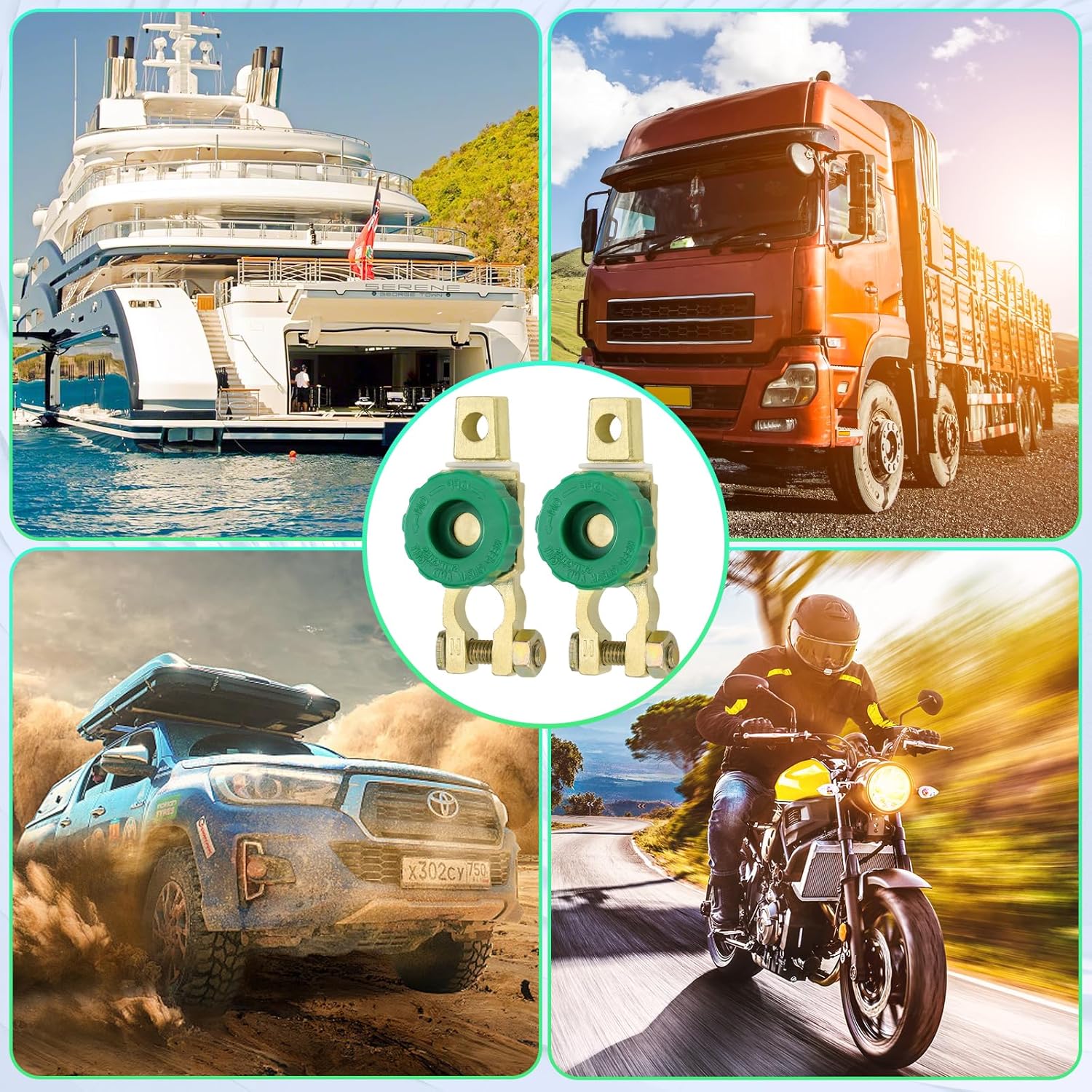 Thumbnail 6 de JIZZU Batterietrennschalter Auto 12V/24V (2er-Set) bis 400A – Batteriehauptschalter mit Zinklegierung