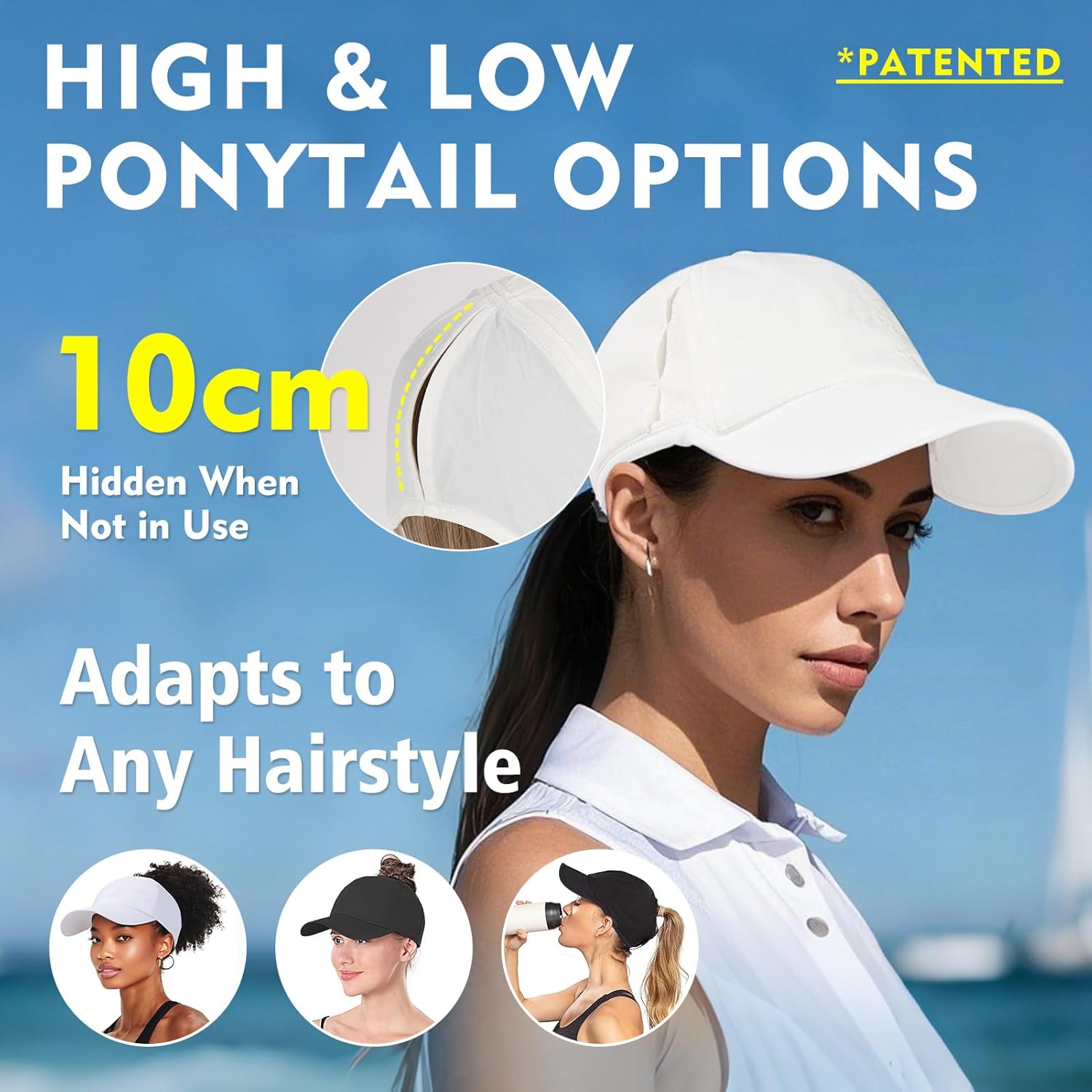 Detalle de TOP-EX Cooling UV 50 High Ponytail Baseball Cap for Women