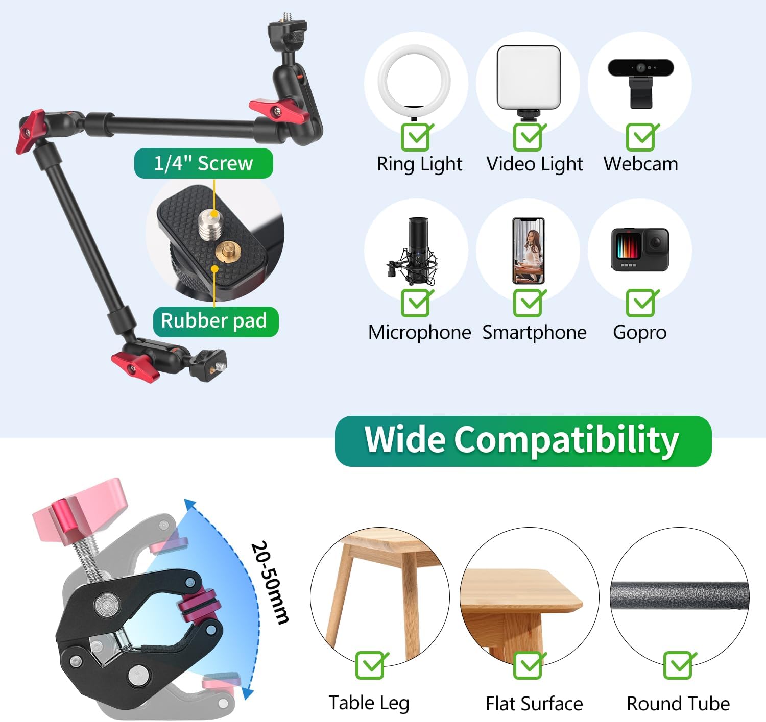 Detalle 1 de JEBUTU 22in Magic Arm camera desk mount