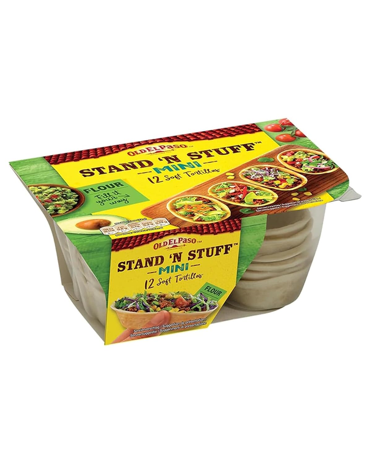 Detalle 2 de Old El Paso Mini Stand'n Stuff Soft Tortilla Schalen aus Weizen – Packung mit 3 x 149 g (12 Stück)