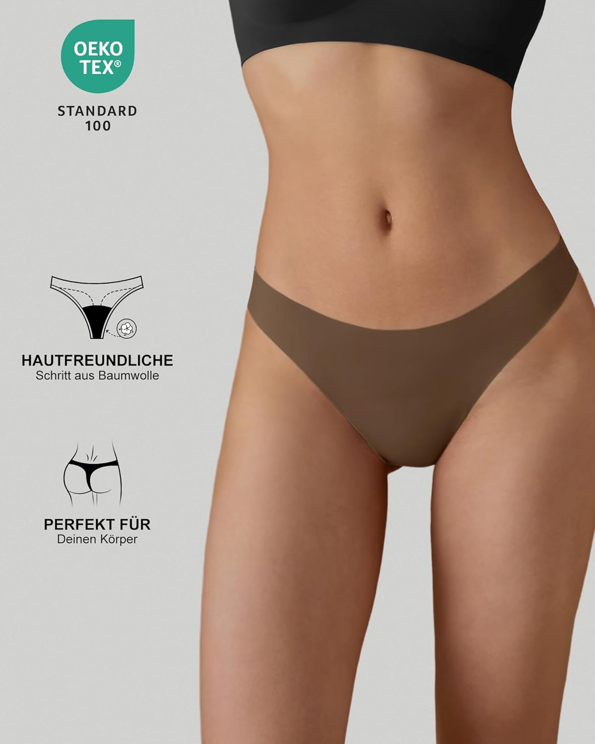 Detalle de SHARICCA Perioden Unterwäsche Thongs – absorbierender Tanga für menstruierende Frauen und Mädchen