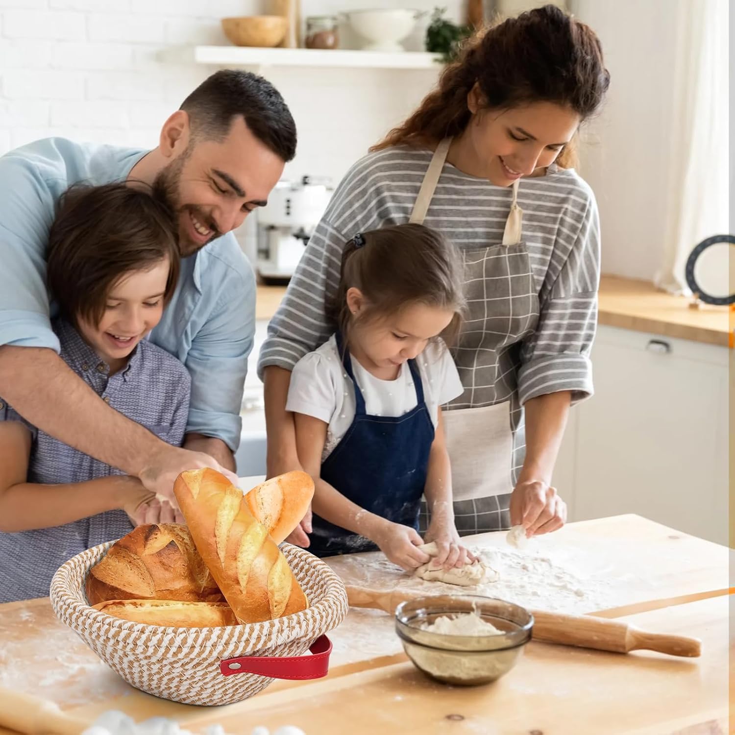 Thumbnail 1 de Zunmial banneton proofing baskets (10 inch oval + 9 inch round) with liner & cover