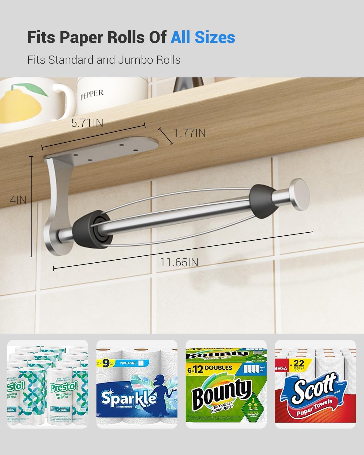 Thumbnail 3 de Under Cabinet Paper Towel Holder One-Handed Tear