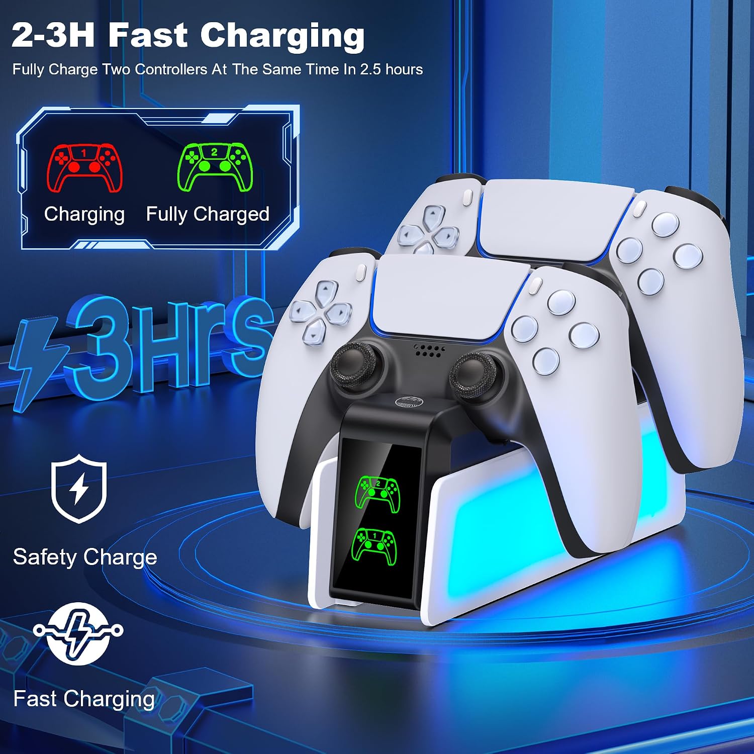 Detalle 2 de Fast Charge PS5 Controller Charger Station 3H