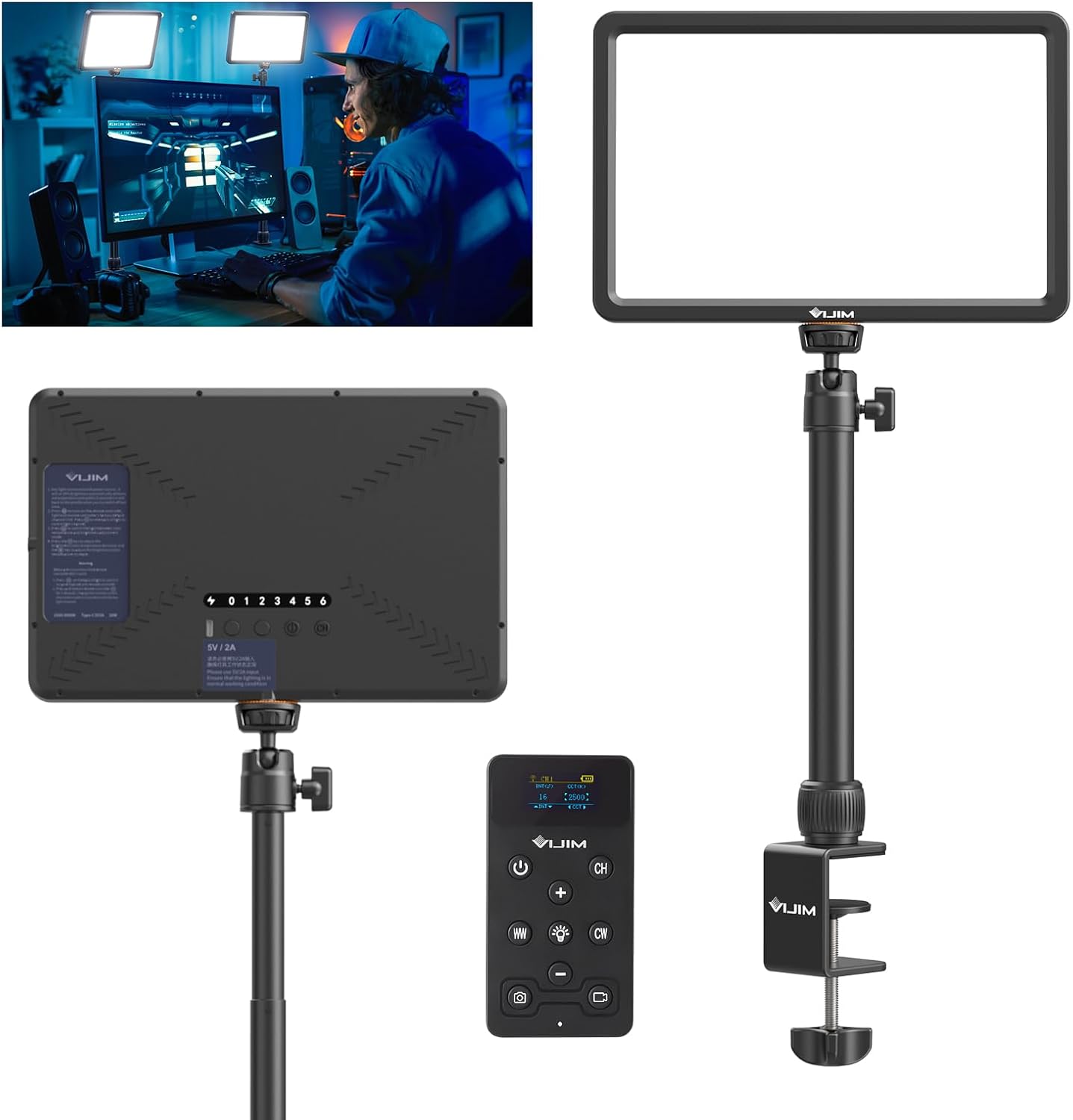Detalle de ULANZI K20 Key Light LED Video Light with Remote Control (11" panel, 2500K–9000K, dimmable)
