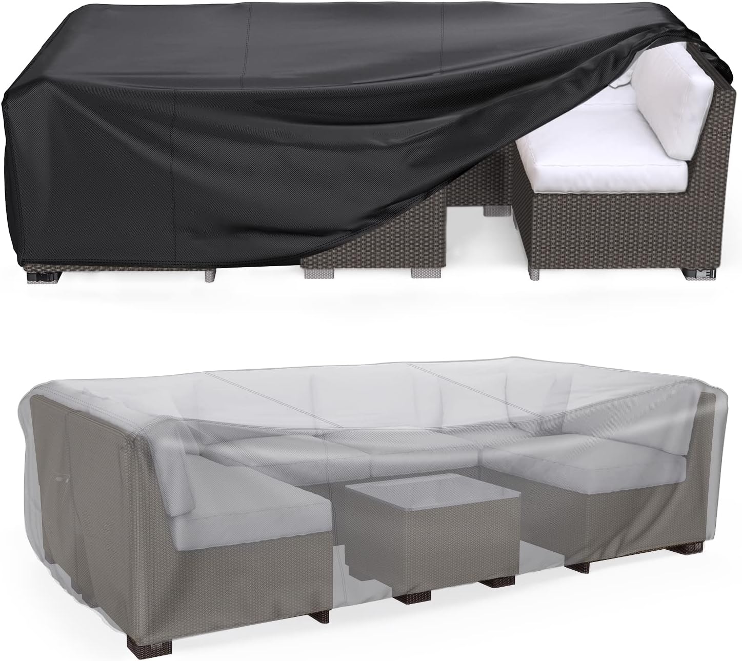 Detalle de Mrrihand Rectangular-1 Patio Furniture Cover, 107 x 81 x 27.9 in, Black