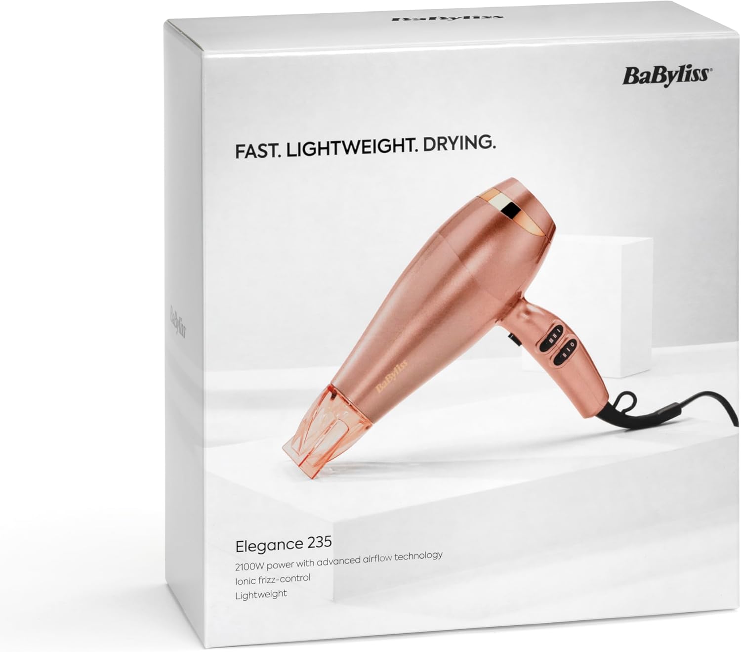 Detalle de BaByliss Rose Gold Hair Dryer 2100W Professional Ionic Blow Dryer (5336U)