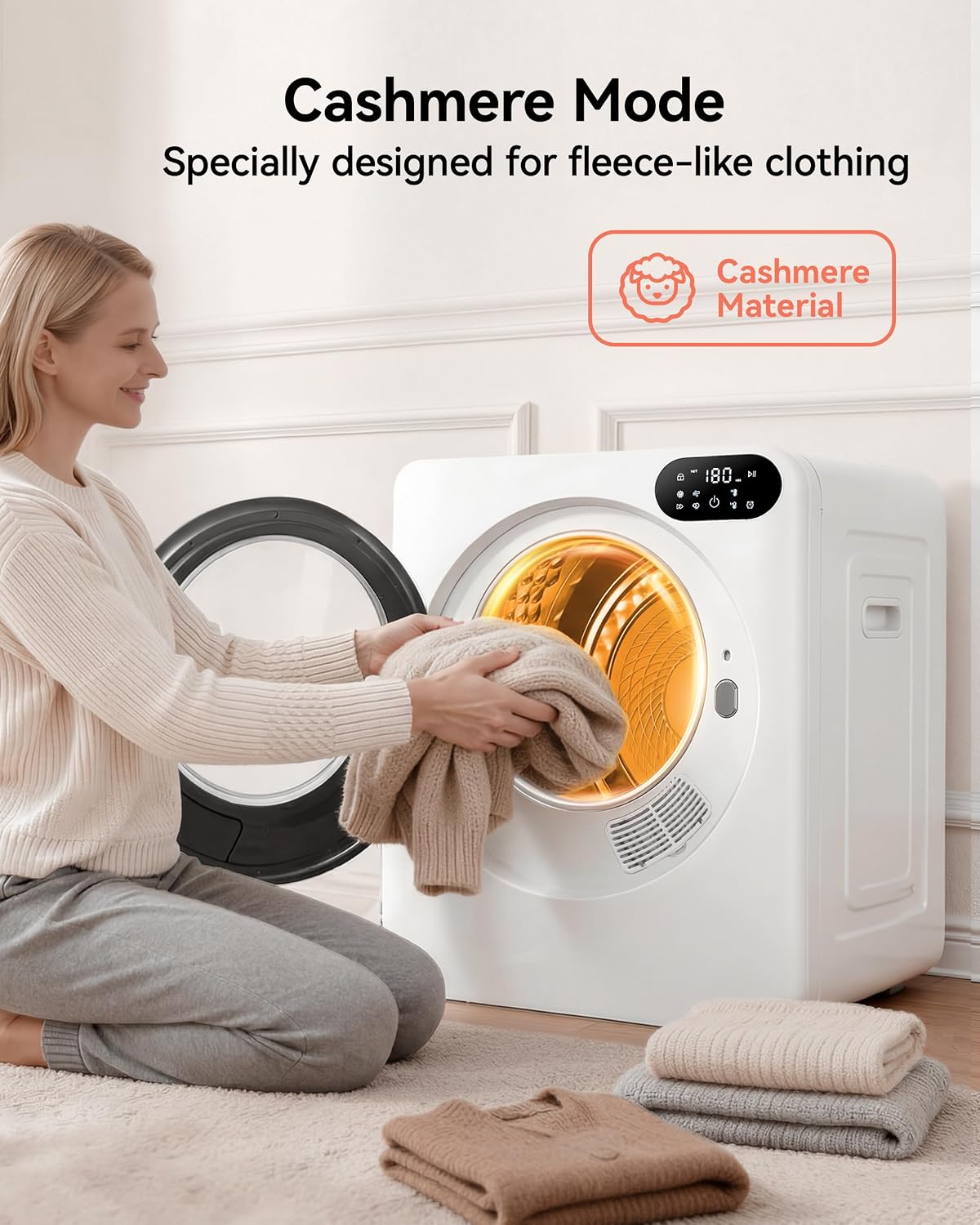Detalle 1 de EUHOMY CD008-150WH Portable Electric Clothes Dryer, 1.5 Cu. Ft., 850W