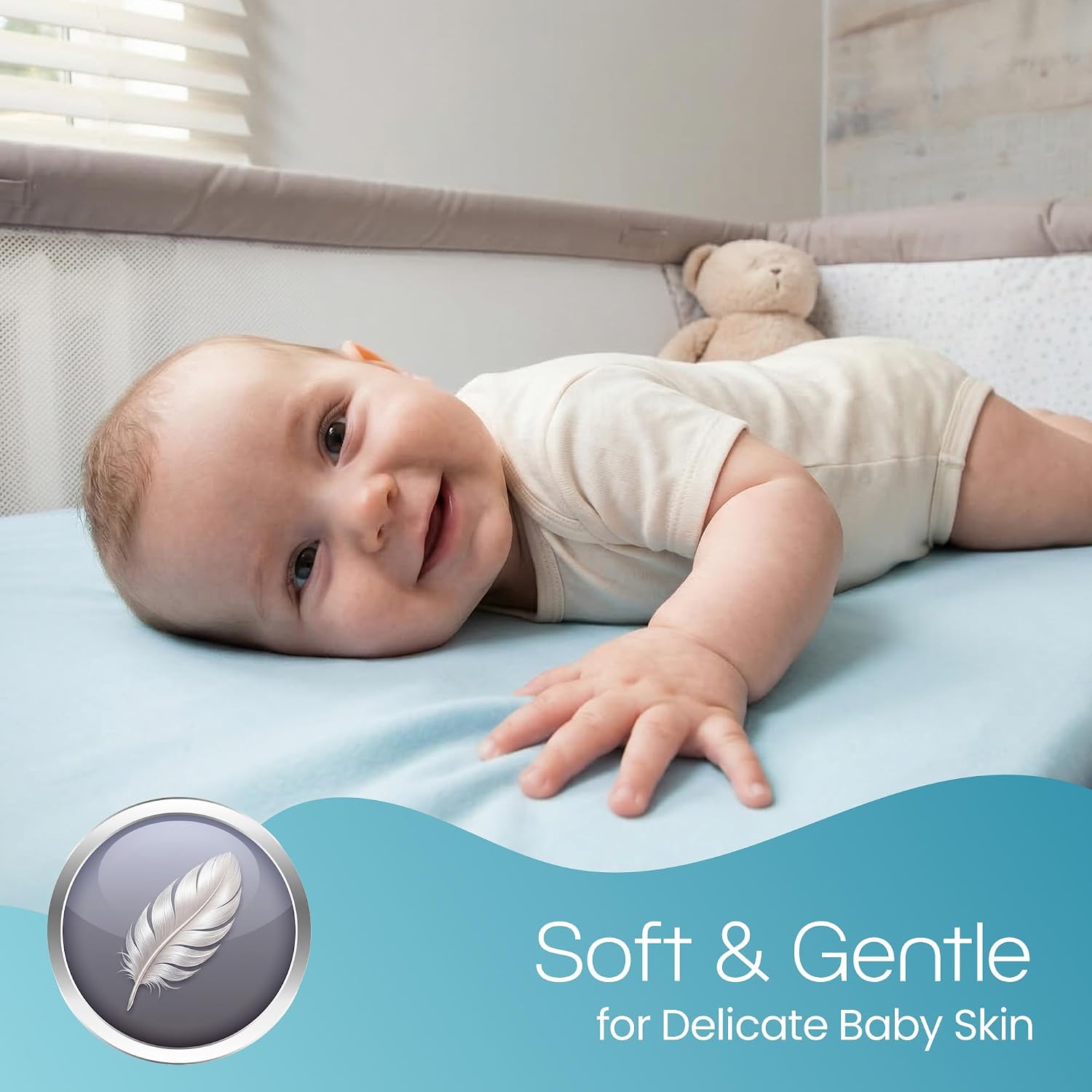Detalle de Crib Sheets 50x90cm Organic Cotton 2-Pack in Pink (Cozee Bedside Crib Fitted Sheets)