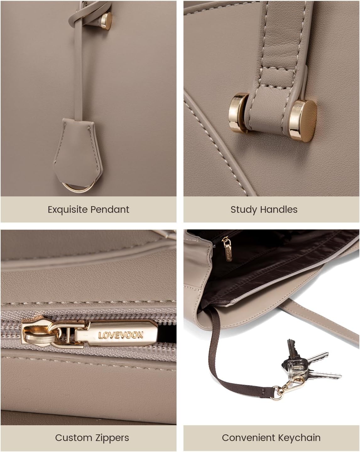 Thumbnail 5 de LOVEVOOK Laptop-Handtasche für Damen (15,6 Zoll) – große Shopper-Tasche mit Fächern