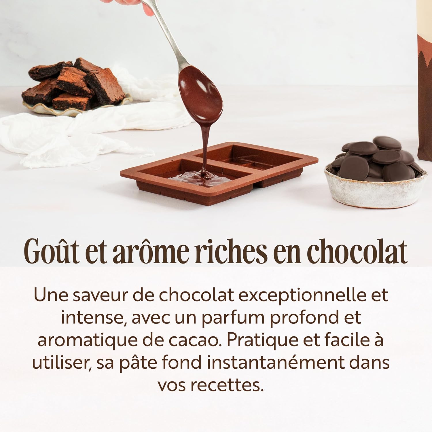 Detalle de Sevenhills Wholefoods Pâte De Cacao Bio 500 g – pâte de cacao pure et vegan, sans additifs