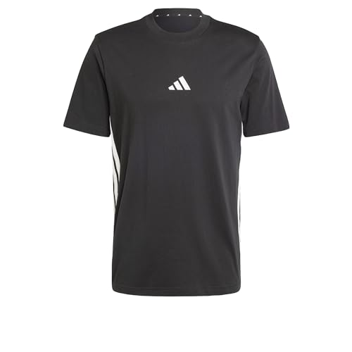 Thumbnail 9 de Camiseta adidas Uomo Essential Three Stripes de algodón con cuello redondo (Black/White) talla XXL