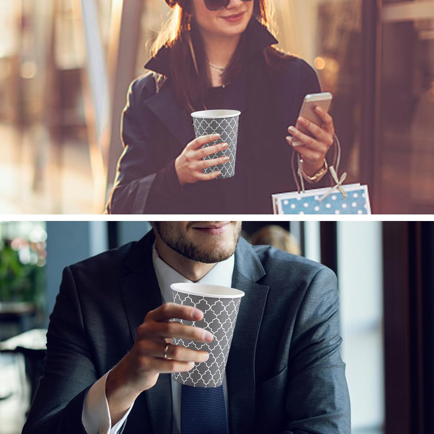 Thumbnail 5 de Lamosi Coffee Cups 12 oz disposable paper cups