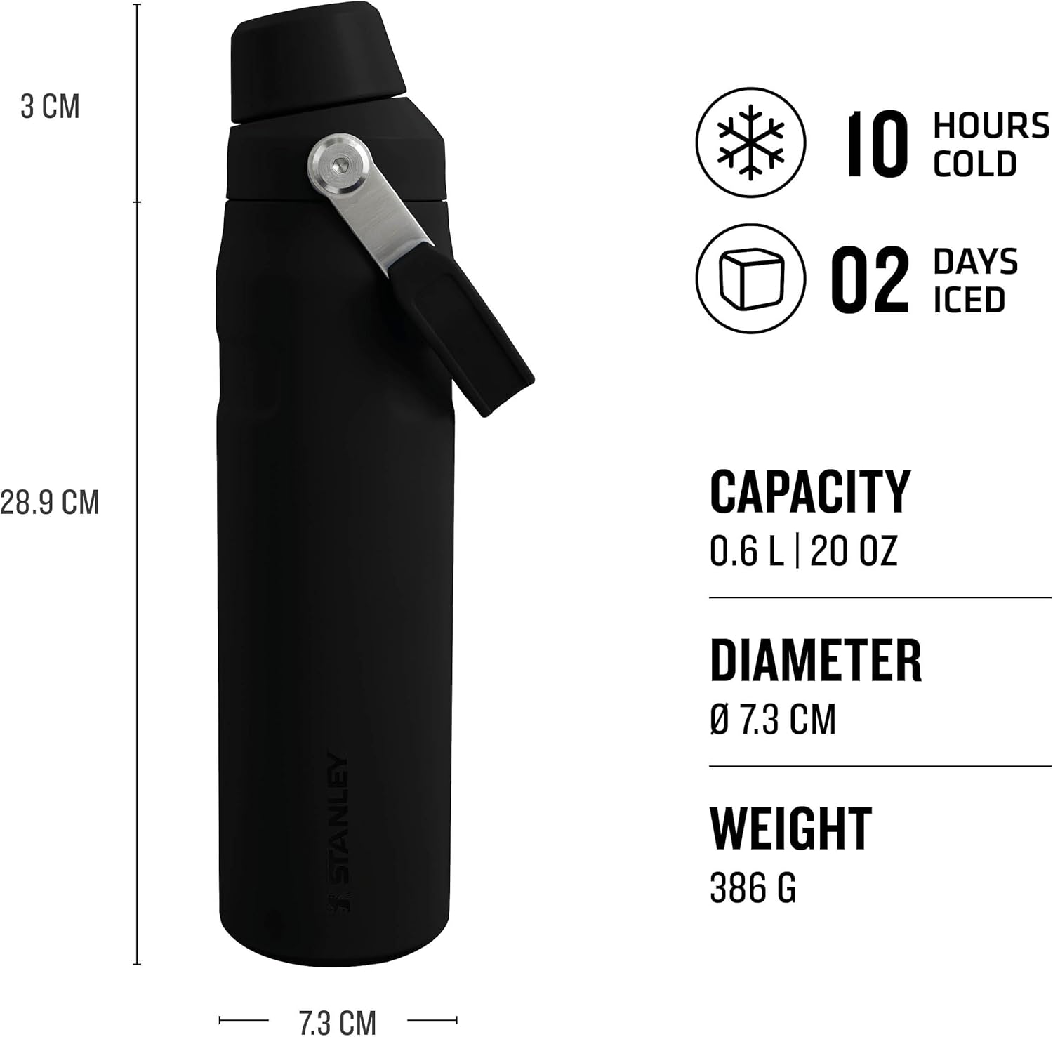 Thumbnail 1 de Stanley Iceflow Fast Flow Sports Water Bottle 0.6L – insulated leakproof bottle for long-lasting cold