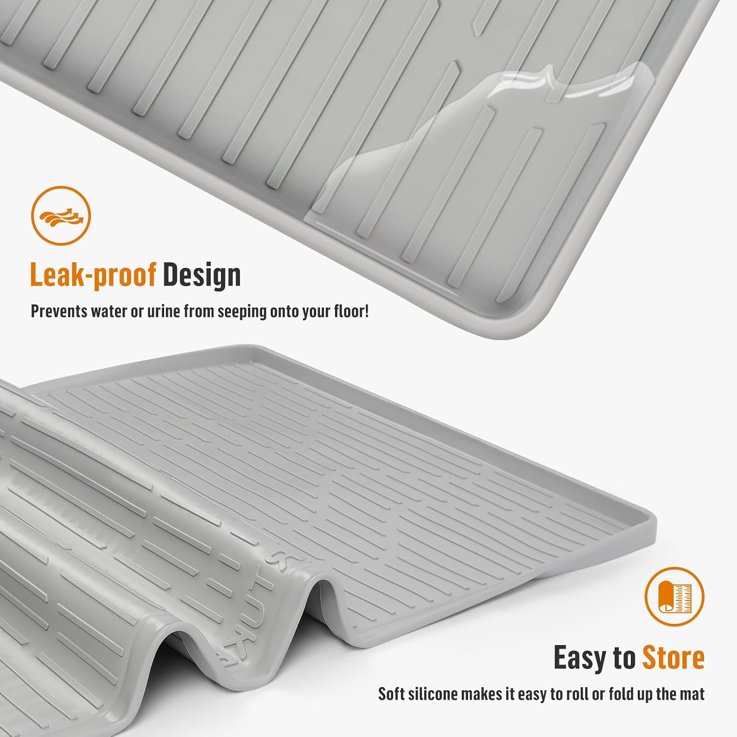 Detalle de Bartuke Silicone Cat Litter Mat (27" x 27"), Large Square, Waterproof and Easy‑to‑Clean