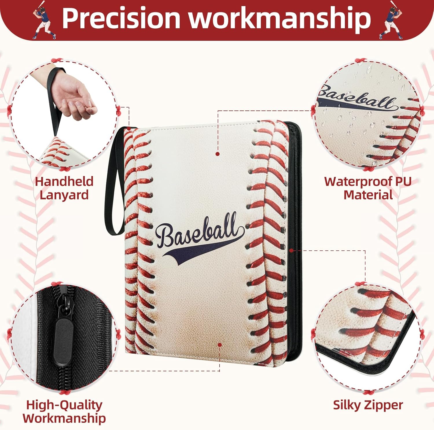 Detalle de 1080 Pockets Baseball Card Binder 9 Pocket with 60 Removable Sleeves