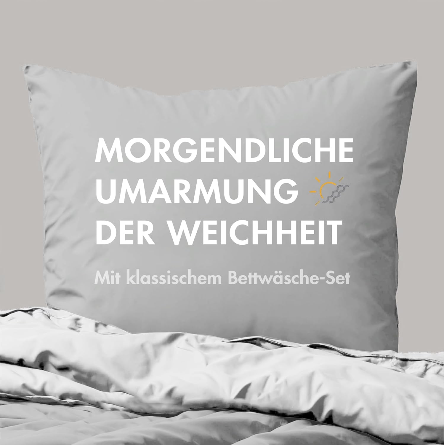 Thumbnail 1 de Sleeptime Bettwäsche 200x200 3-teilig – 100% Baumwolle, OEKO-TEX, Grau/Weiß – atmungsaktiv, pflegeleicht