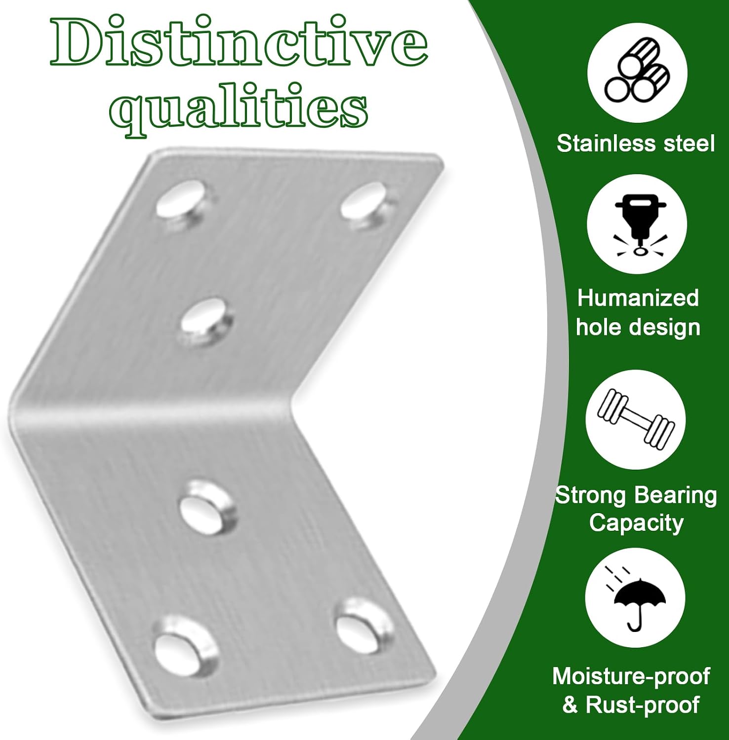 Thumbnail 4 de 10PCS 304 Stainless Steel L Bracket Corner Braces (90°) – Silver shelf and furniture support brackets