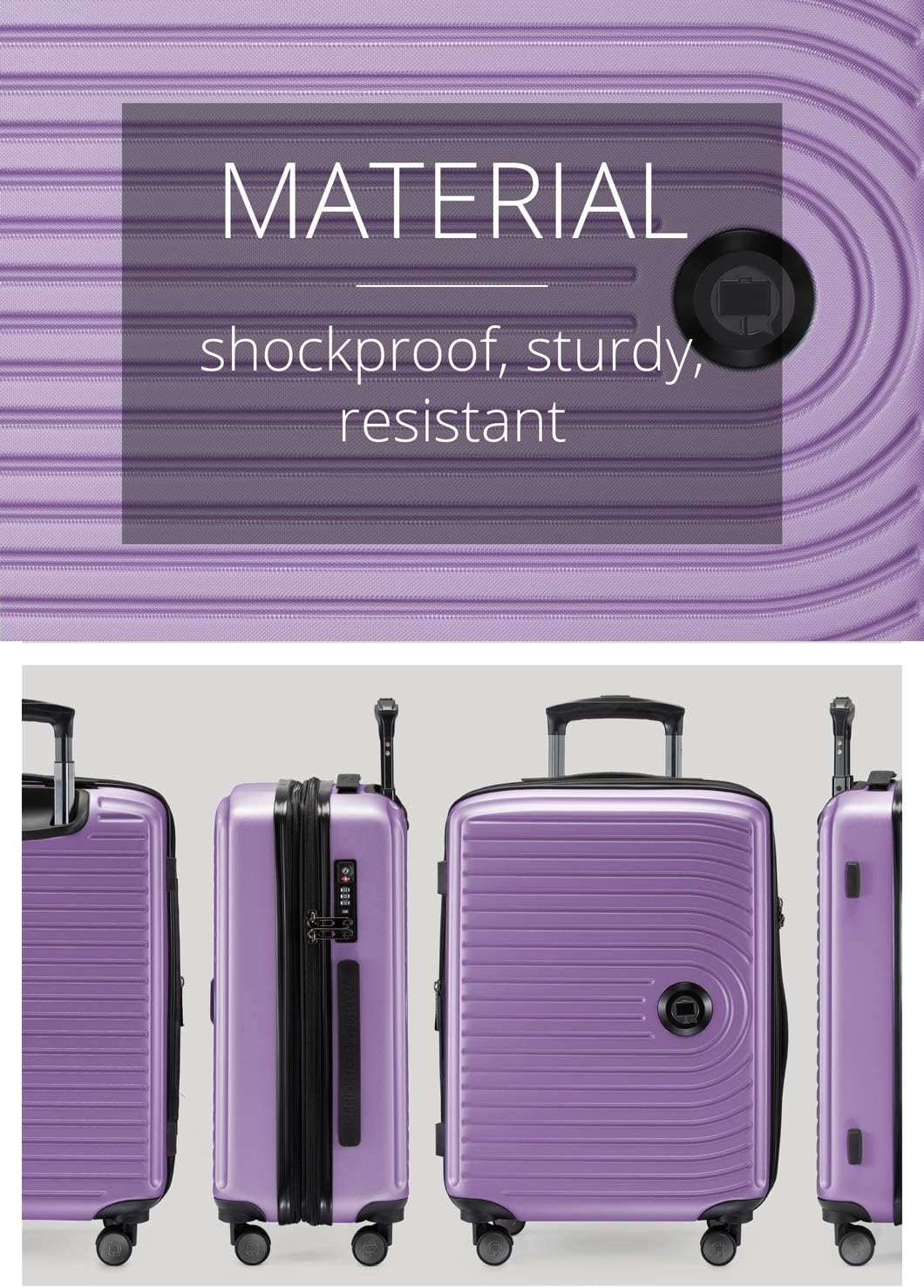 Detalle 2 de Hauptstadtkoffer Mitte Bagage – Valise cabine lilas 55 cm (S) avec extension 8 cm