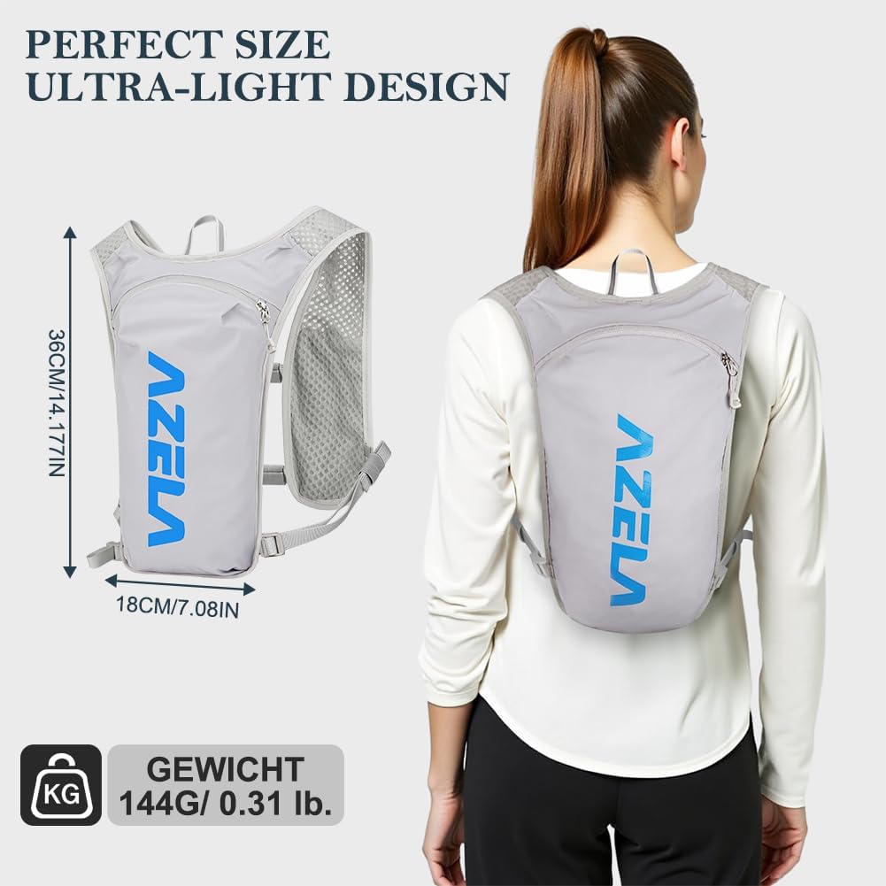 Detalle de HOTUT Zaino da Corsa, Gilet Idrico Unisex con Strisce Riflettenti e Tasche Multifunzionali