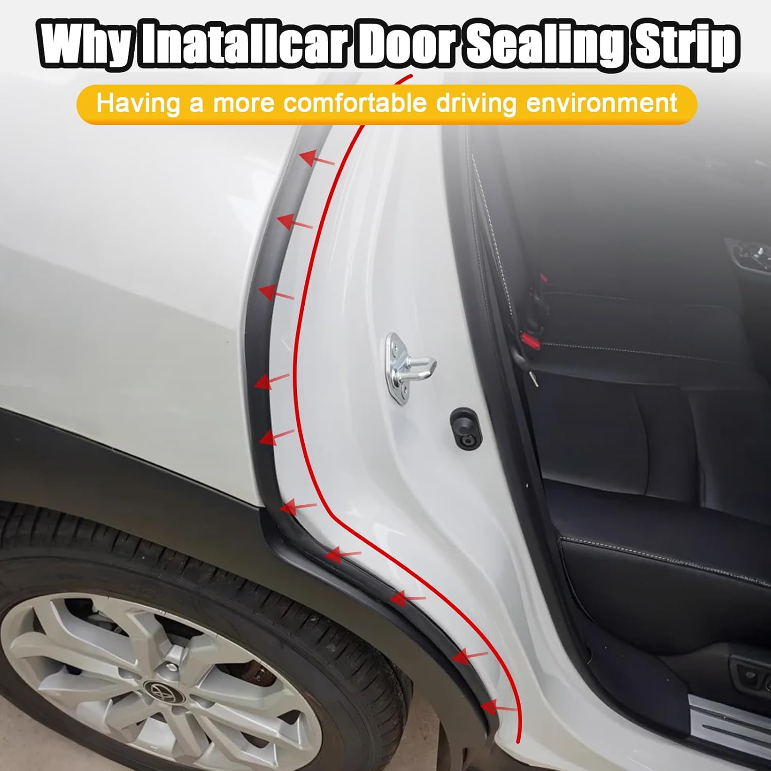 Thumbnail 1 de Symyda Automotive Weather Stripping Car Door Seal (D-Shape, 10x10mm, 6M/20ft)