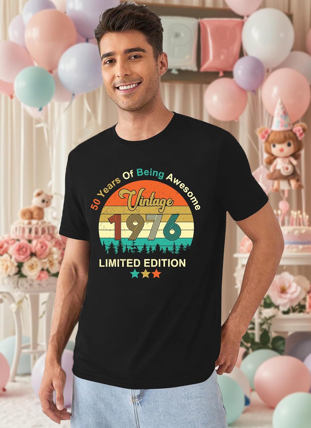 Thumbnail 2 de tiorhooe 50th Birthday T-Shirts Men Vintage 1976 Shirt