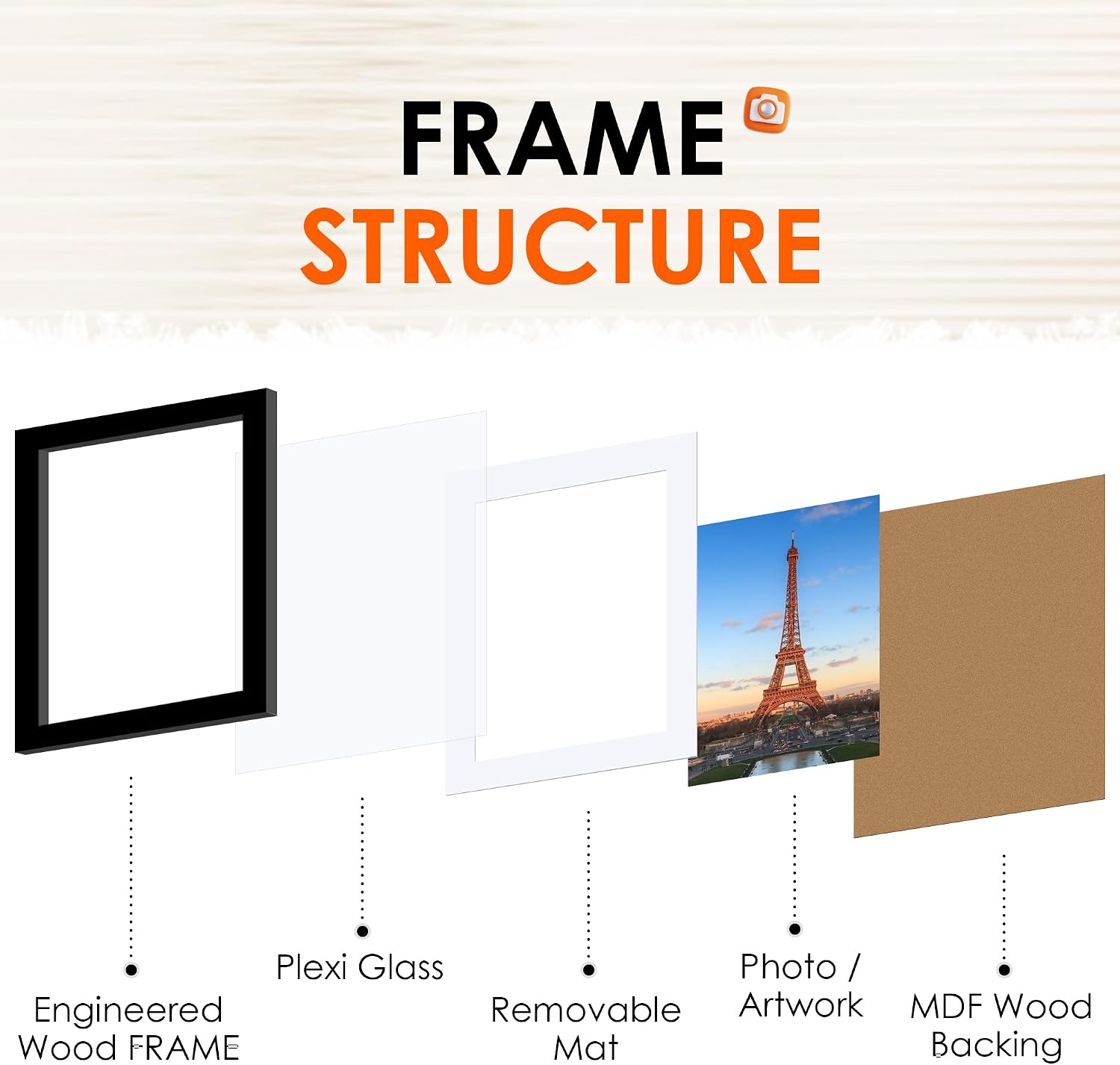 Detalle de FIXSMITH 8x10 Picture Frame Set of 10