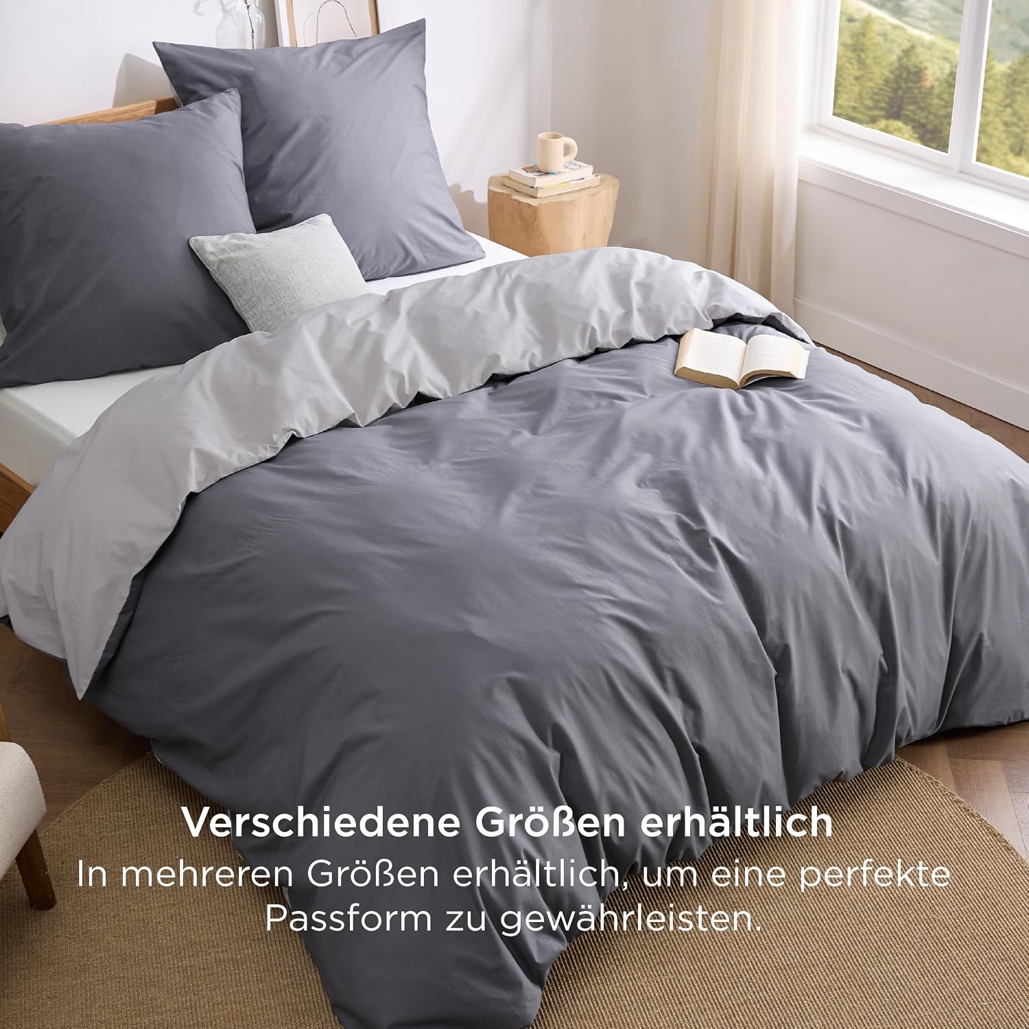 Thumbnail 3 de BEDSURE Bettwäsche 155x220 Grau
