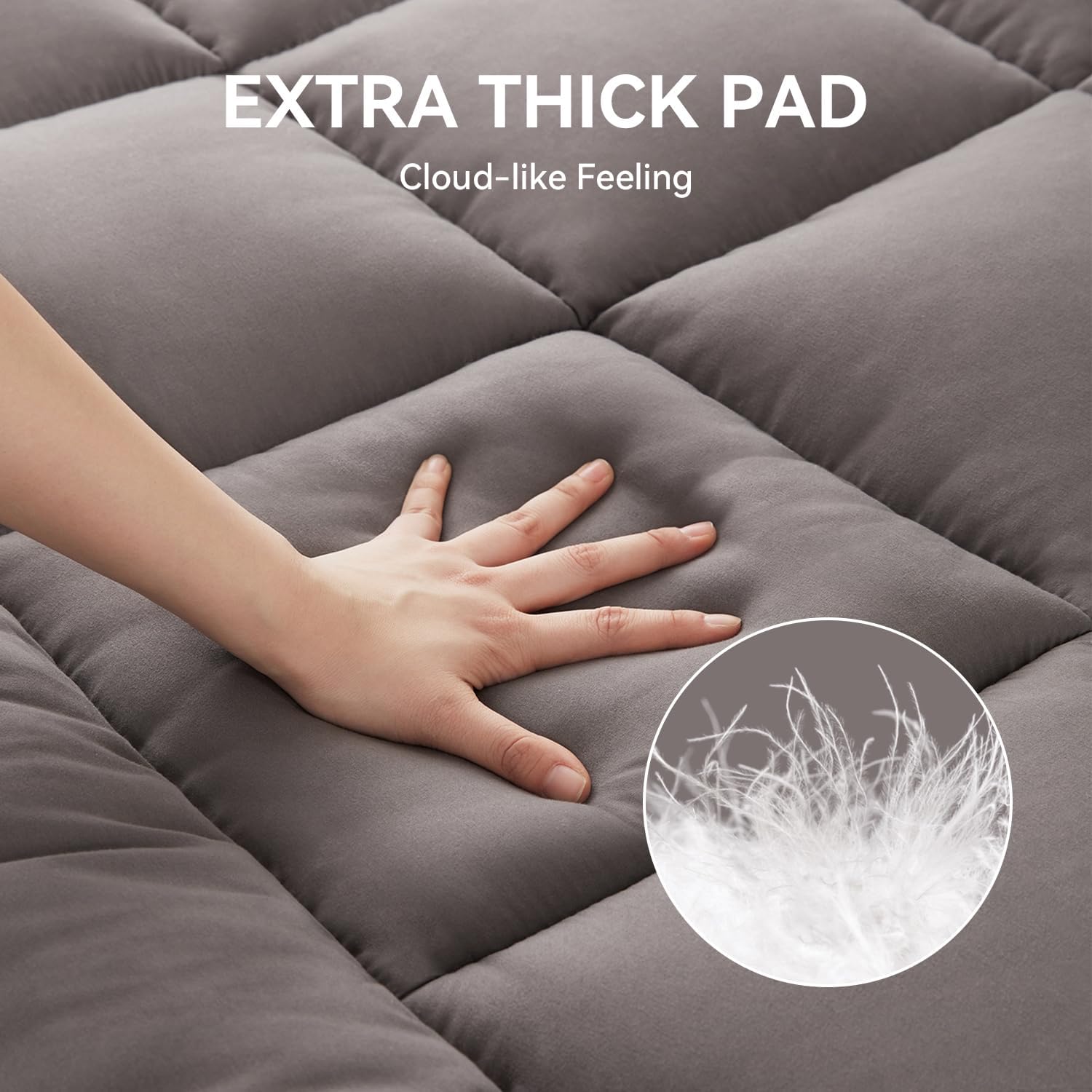 Thumbnail 5 de BDEUS Dual Layer 5 Inch Memory Foam Mattress Topper Twin XL (2" Gel Foam + 3" Pillow Top) for Dorm Rooms