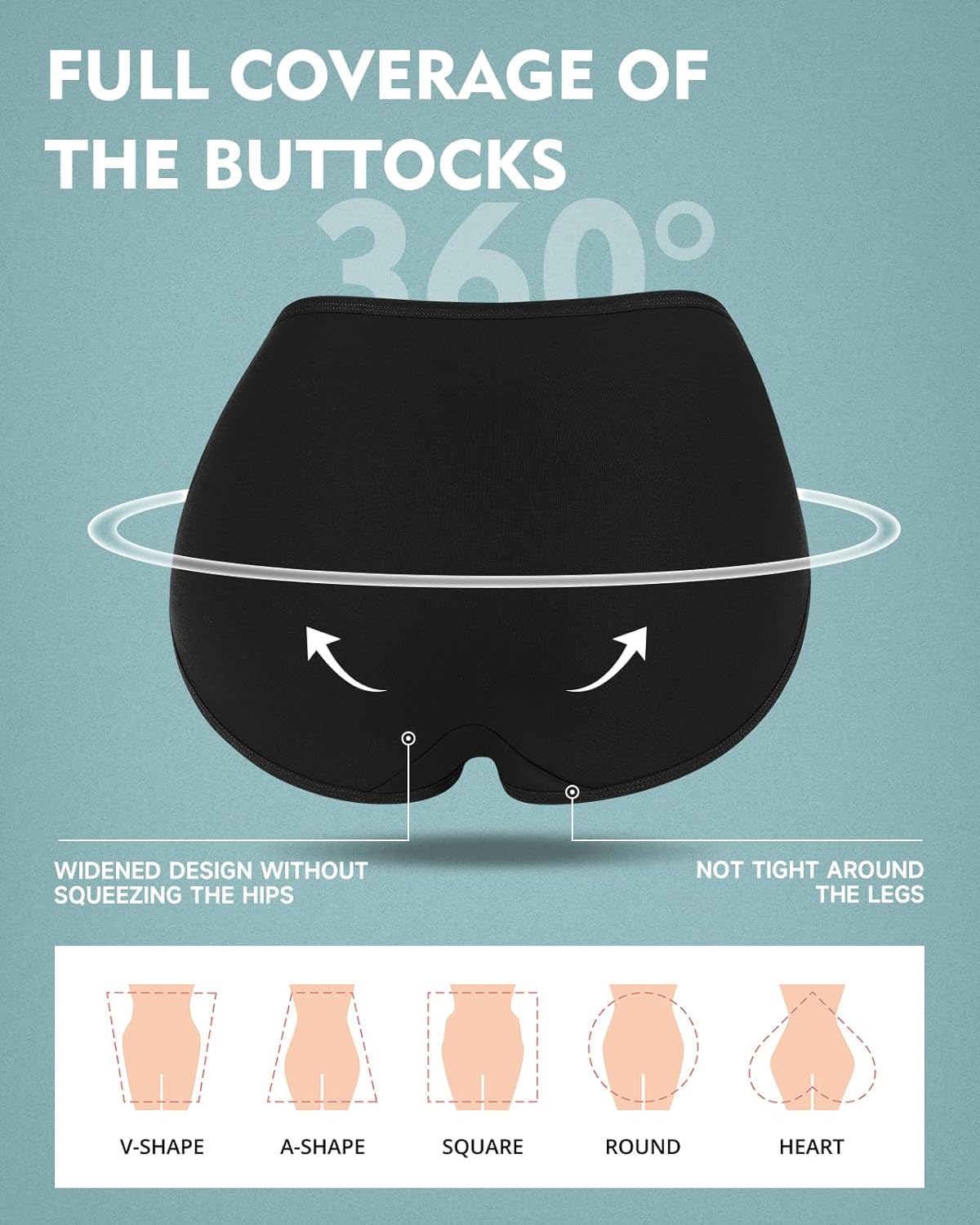 Thumbnail 2 de TANSTC Bragas Mujer Algodón Culotte Cintura Alta 5 Pack