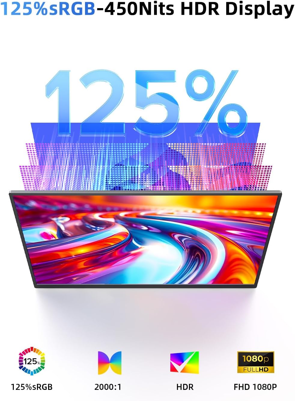 Thumbnail 3 de Newsoul 21.5-inch Portable Monitor (100Hz) with QLED Color, Built-in Stand, USB-C/HDMI, VESA Support