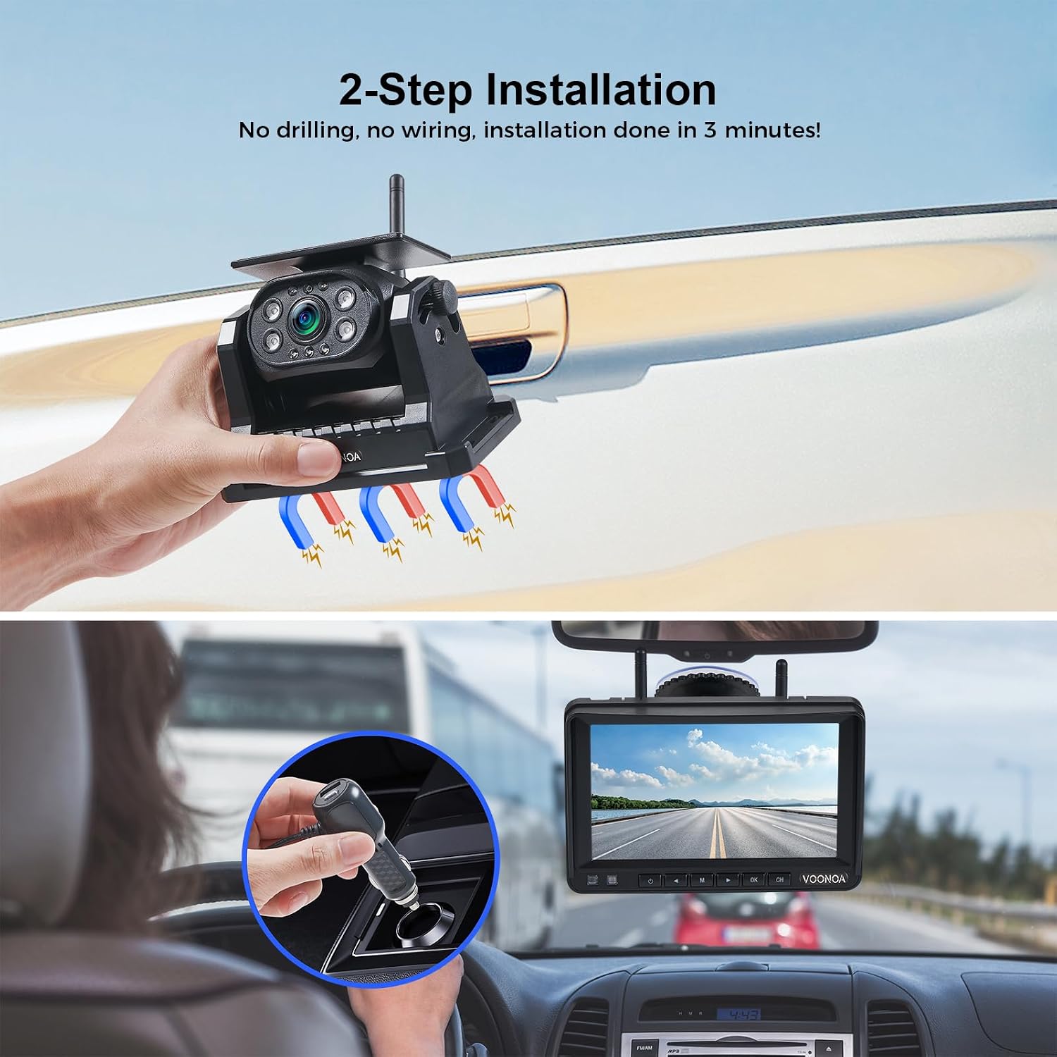 Detalle 2 de VOONOA VN007 15000mAh Wireless Backup Camera
