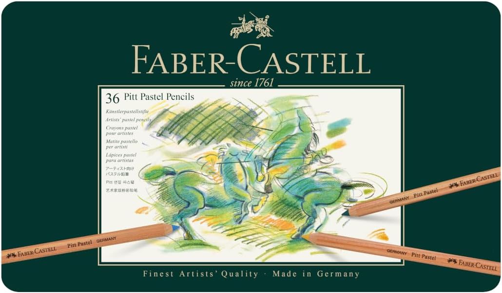 Detalle de Faber-Castell Pitt Pastel Pencils Tin of 36 – Practical set for muted earthy tones