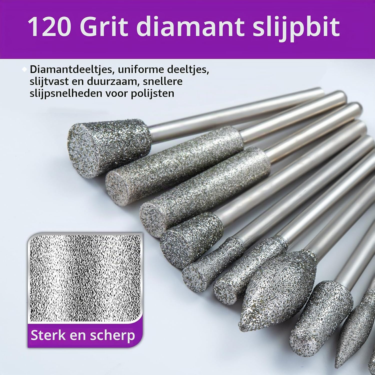 Thumbnail 3 de YURINWOO Blue Box-52PCS diamantfreesset, korrel 120, 3 mm schacht