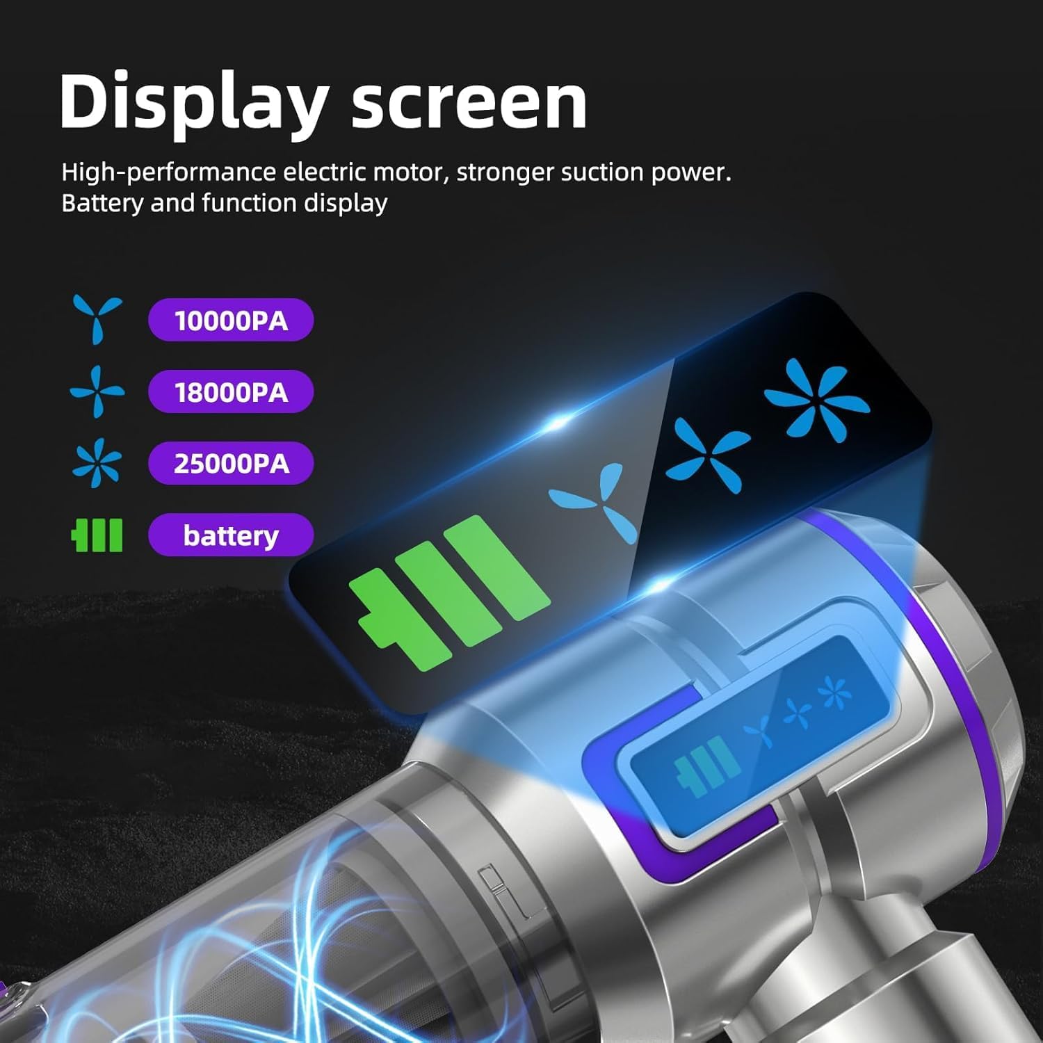 Thumbnail 1 de botatio Handheld Vacuum Cleaner (25000Pa) with 4-in-1 Car Cleaning, Digital Display & 1‑Touch Emptying