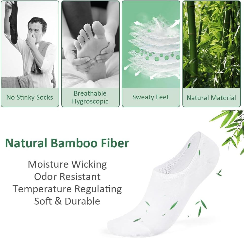 Thumbnail 4 de OFFCUP Bamboo Trainer Socks, 6-Pair Low-Cut No-Show Socks