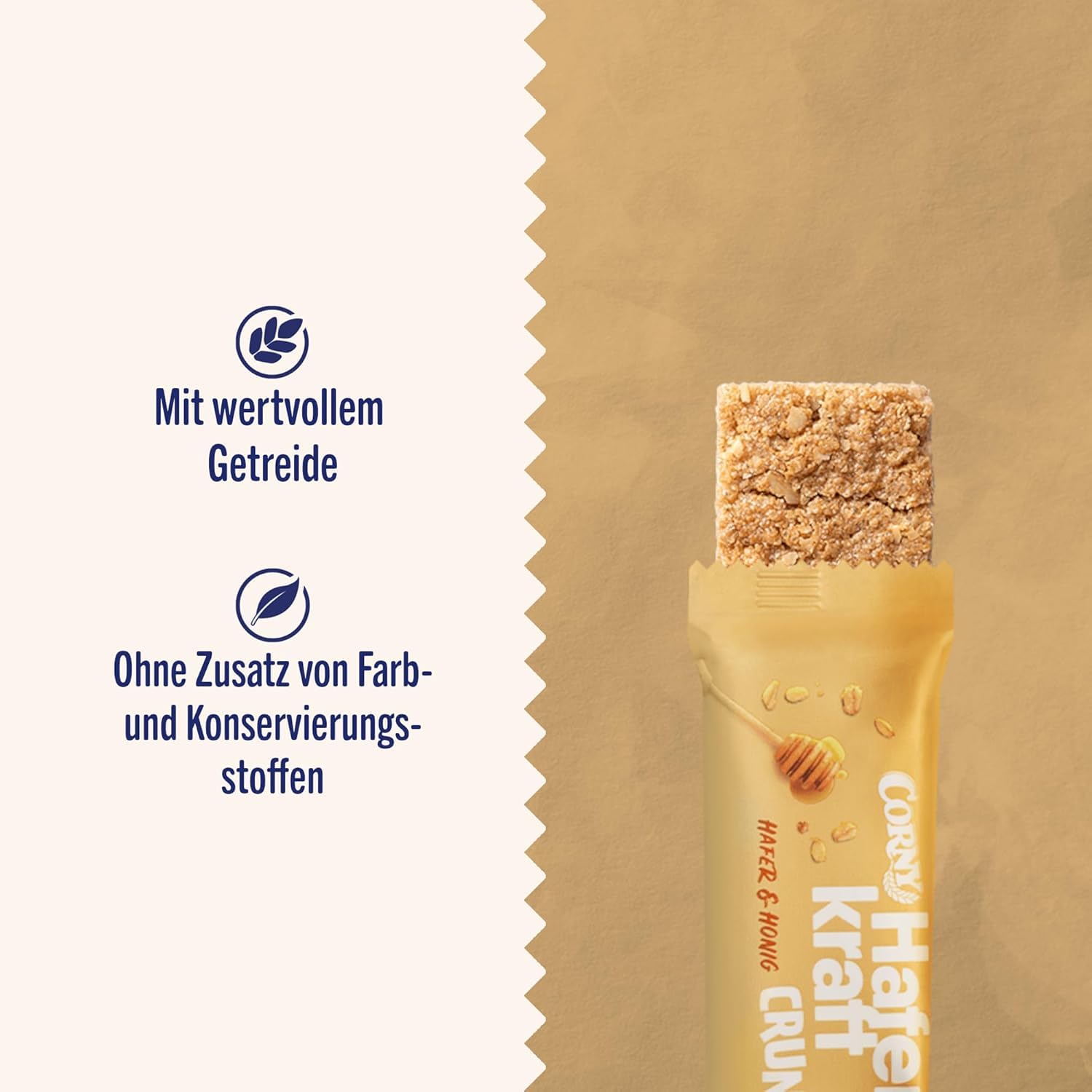 Thumbnail 3 de Corny Haferkraft Crunch Haferriegel mit Hafer & Honig (27 x 40 g) – knuspriger Müsliriegel für unterwegs