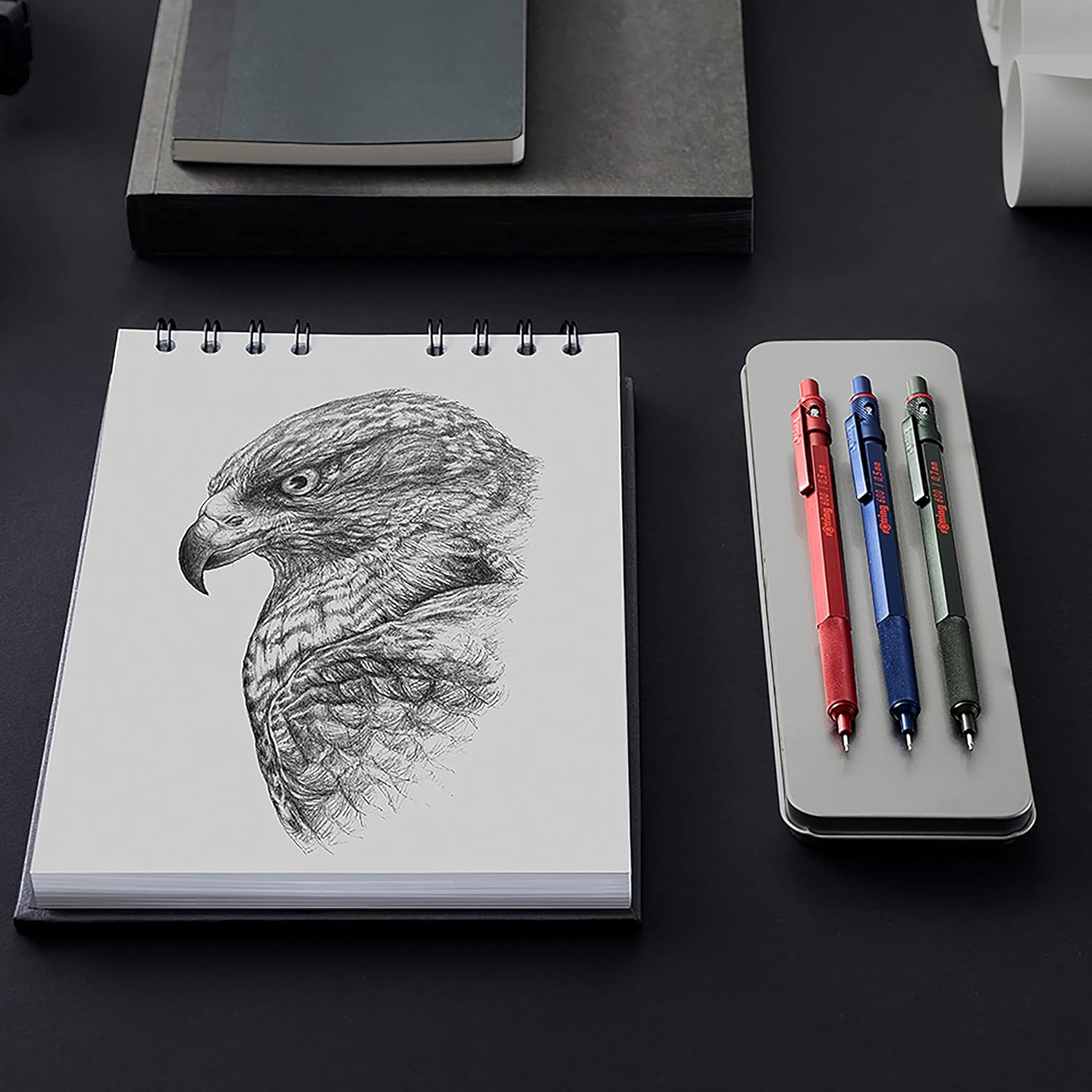 Thumbnail 2 de Rotring 600 portamine 0,7 mm in metallo rosso ✏️