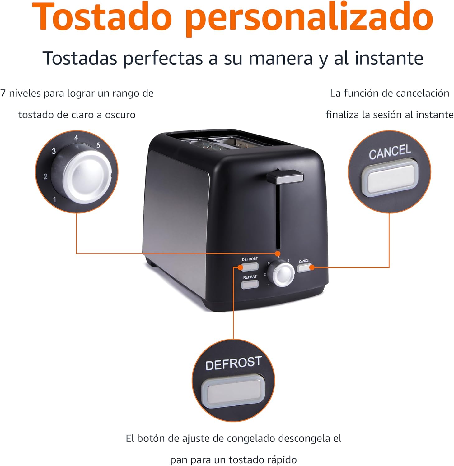 Thumbnail 1 de Amazon Basics Tostadora 2 rebanadas 800W