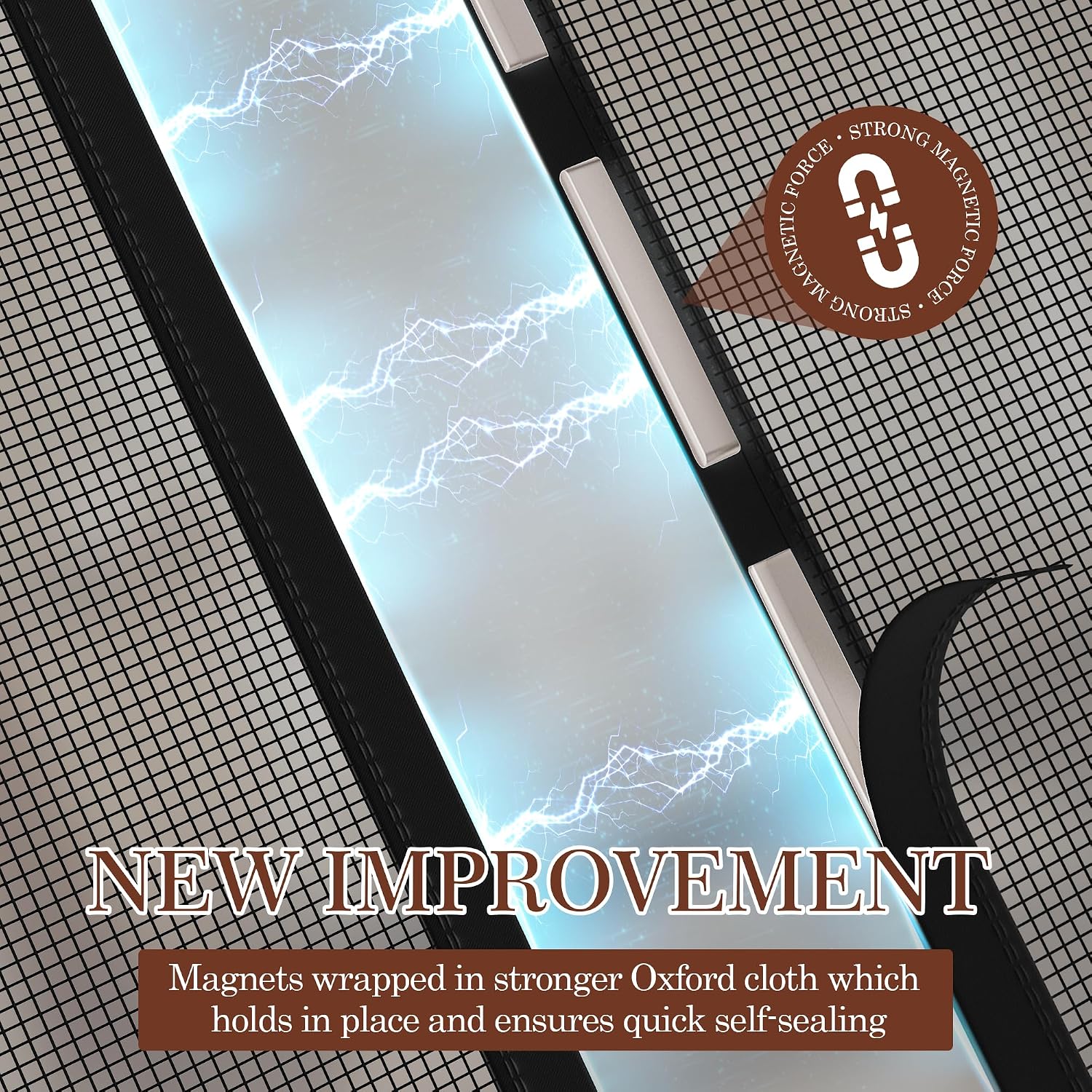 Thumbnail 2 de yotache Magnetic Screen Door, 40 x 81-Inch Black Fiberglass Mesh
