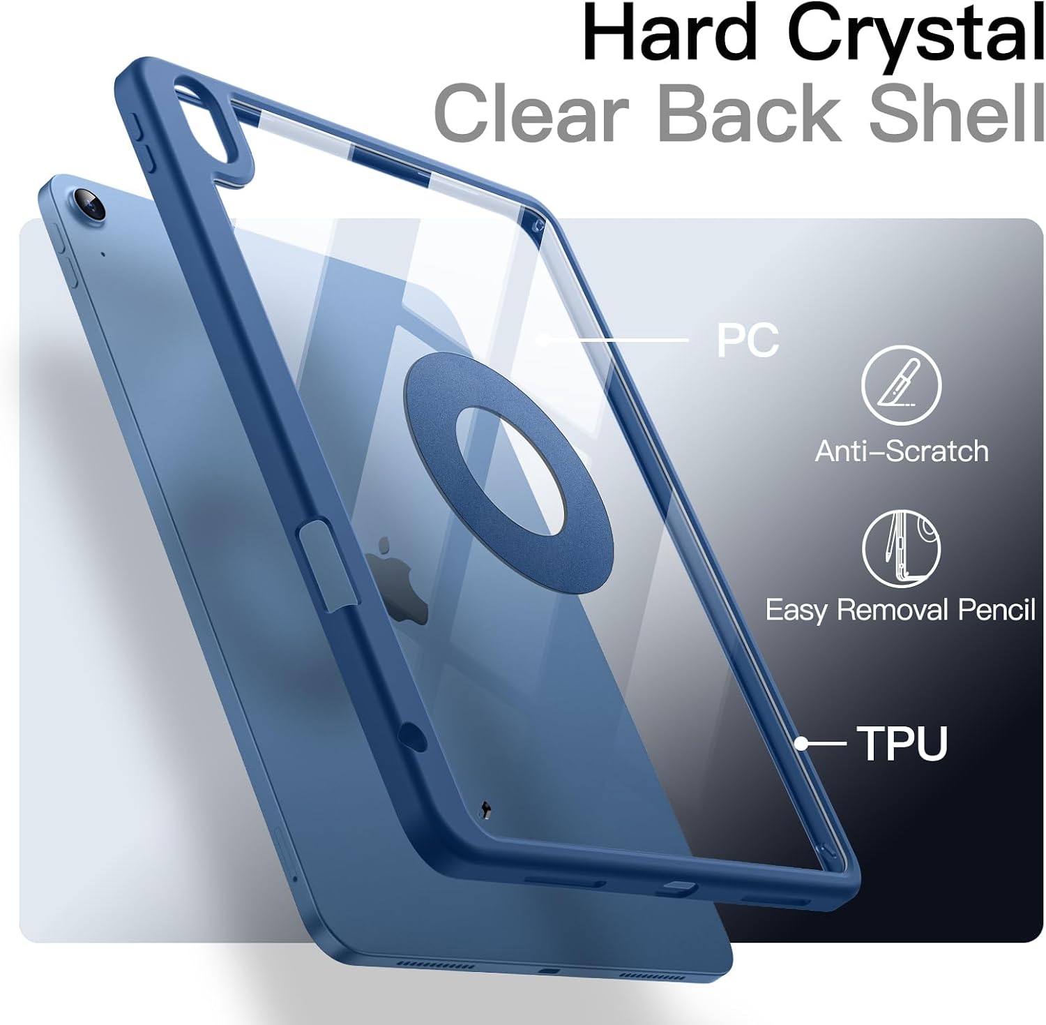 Thumbnail 5 de JETech 3191- magnetische afneembare hoes voor iPad (A16), marineblauw