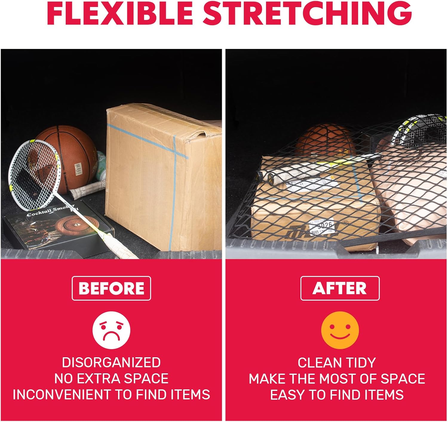 Thumbnail 5 de YOFADCI rete bagagliaio auto elastica 100x60 cm con 4 ganci