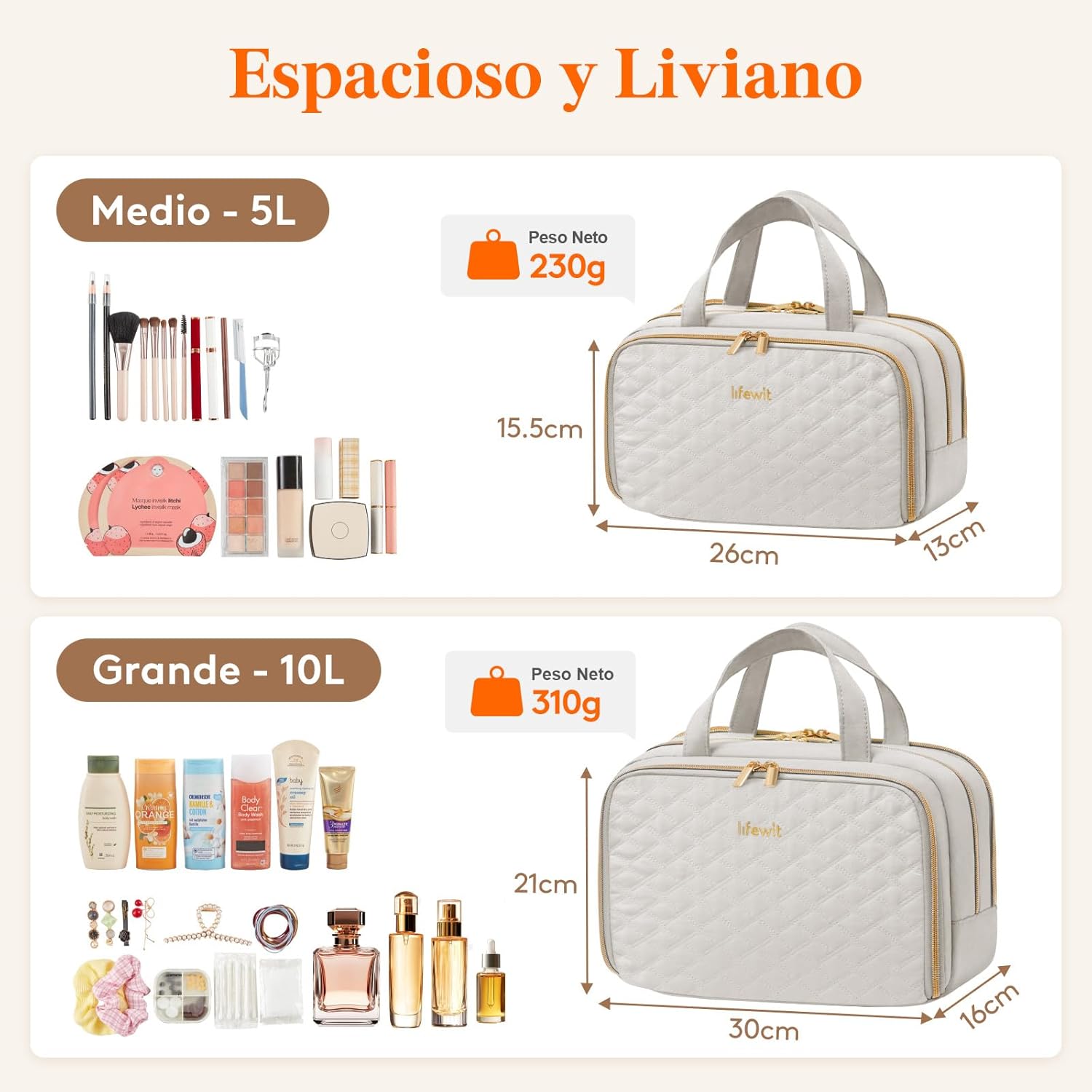 Thumbnail 1 de Lifewit Neceser de Viaje Feminino con Organizador ✈