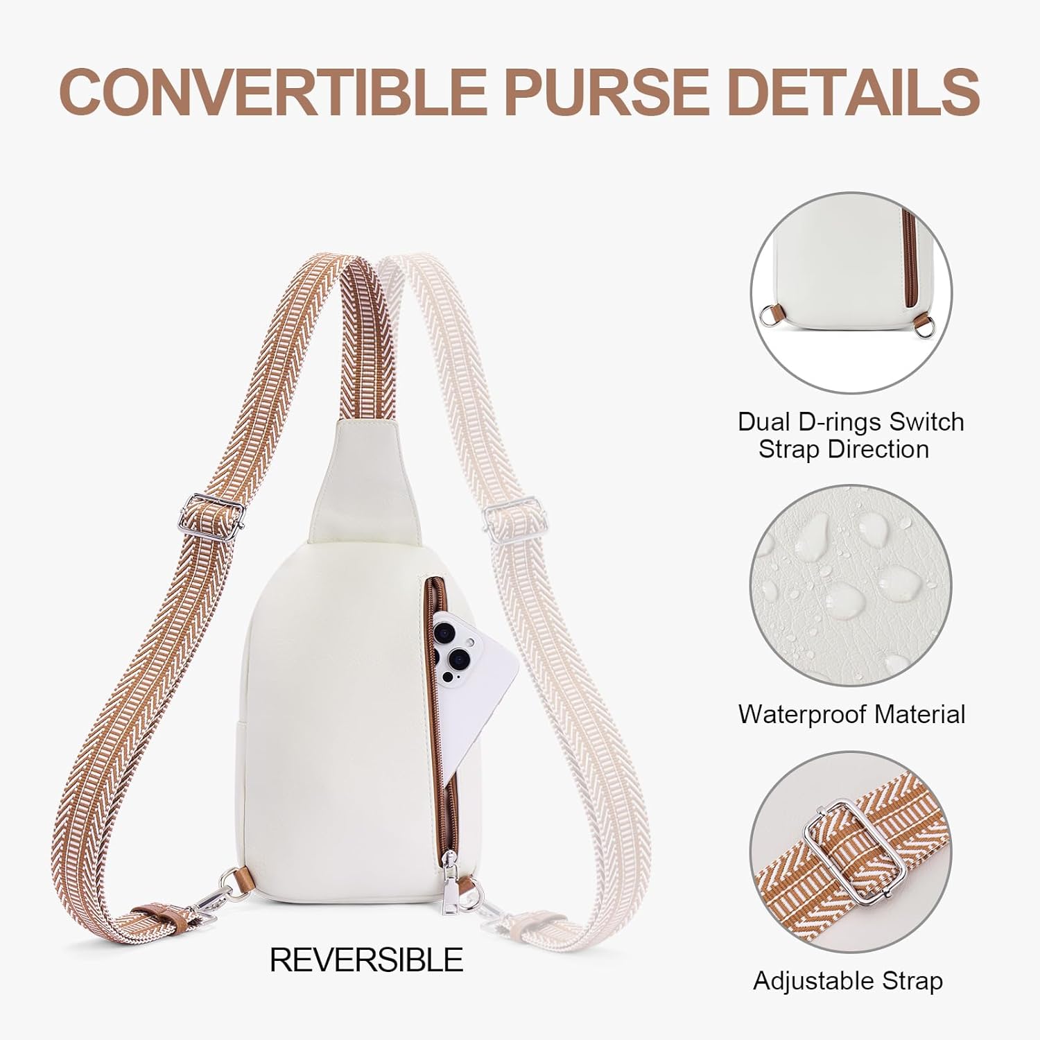 Detalle de Lexiyat Anti-Theft Crossbody Bag for Women – RFID Protected, Vegan Leather Sling